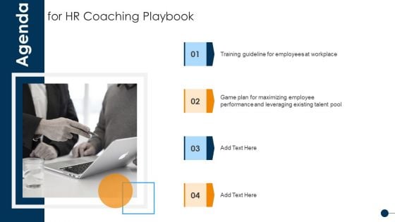 Agenda For HR Coaching Playbook Slides PDF