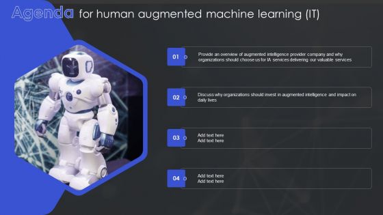 Agenda For Human Augmented Machine Learning IT Graphics PDF