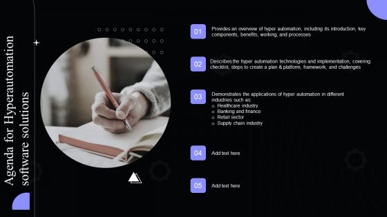 Agenda For Hyperautomation Software Solutions Diagrams PDF