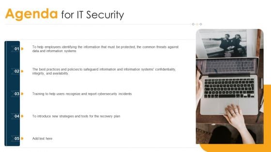 Agenda For IT Security Ppt Example File PDF