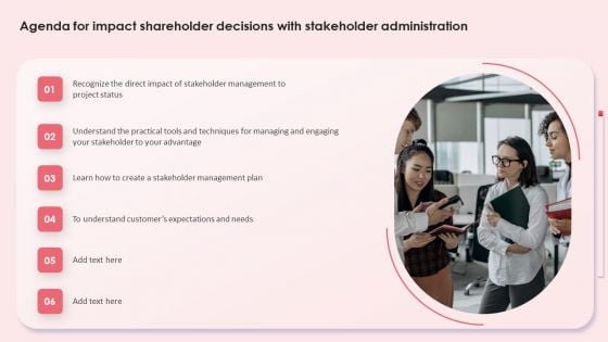 Agenda For Impact Shareholder Decisions With Stakeholder Administration Professional PDF