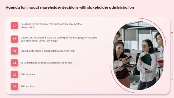 Agenda For Impact Shareholder Decisions With Stakeholder Administration Professional PDF Agenda For Impact Shareholder Decisions With Stakeholder Administration Professional PDF