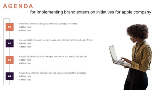Agenda For Implementing Brand Extension Initiatives For Apple Company Inspiration PDF