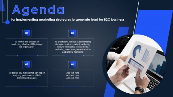 Agenda For Implementing Marketing Strategies To Generate Lead For B2C Business Topics PDF Agenda For Implementing Marketing Strategies To Generate Lead For B2C Business Topics PDF