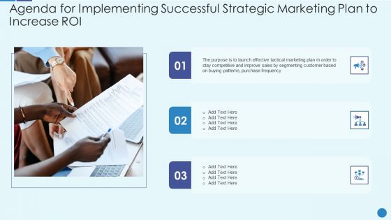 Agenda For Implementing Successful Strategic Marketing Plan To Increase ROI Rules PDF