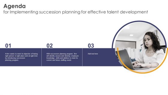 Agenda For Implementing Succession Planning For Effective Talent Development Pictures PDF