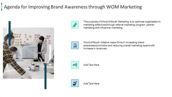 Agenda For Improving Brand Awareness Through Wom Marketing Topics PDF