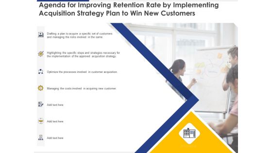 Agenda For Improving Retention Rate By Implementing Acquisition Strategy Plan To Win New Customers Summary PDF