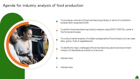 Agenda For Industry Analysis Of Food Production Microsoft PDF