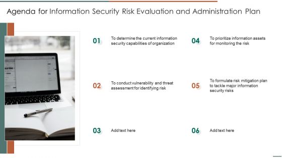 Agenda For Information Security Risk Evaluation And Administration Plan Pictures PDF