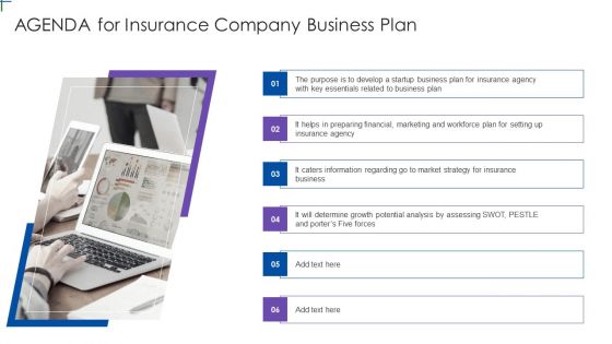 Agenda For Insurance Company Business Plan Professional PDF Agenda For Insurance Company Business Plan Professional PDF