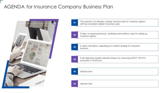 Agenda For Insurance Company Business Plan Professional PDF