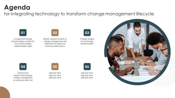 Agenda For Integrating Technology To Transform Change Management Lifecycle Guidelines PDF