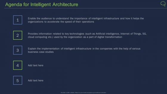 Agenda For Intelligent Architecture Ppt Gallery Outline PDF