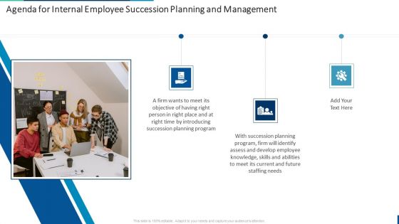 Agenda For Internal Employee Succession Planning And Management Elements PDF