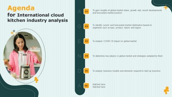 Agenda For International Cloud Kitchen Industry Analysis Structure PDF