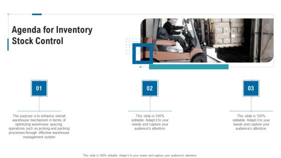 Agenda For Inventory Stock Control Ppt File Styles PDF