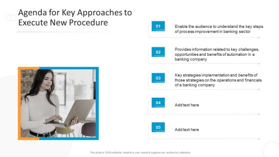 Agenda For Key Approaches To Execute New Procedure Designs PDF