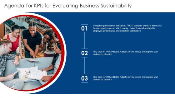 Agenda For Kpis For Evaluating Business Sustainability Inspiration PDF