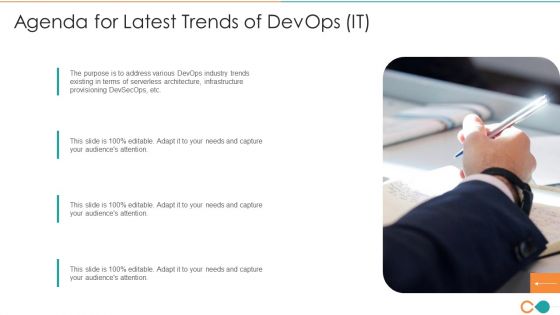 Agenda For Latest Trends Of Devops It Designs PDF