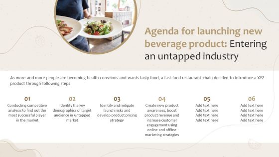 Agenda For Launching New Beverage Product Entering An Launching New Beverage Product Template PDF