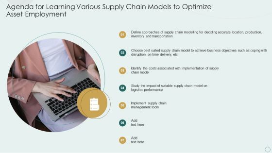 Agenda For Learning Various Supply Chain Models To Optimize Asset Employment Professional PDF