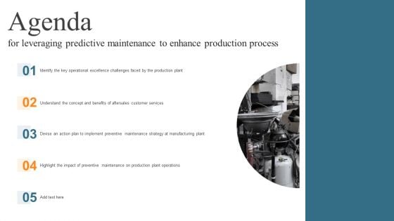 Agenda For Leveraging Predictive Maintenance To Enhance Production Process Infographics PDF