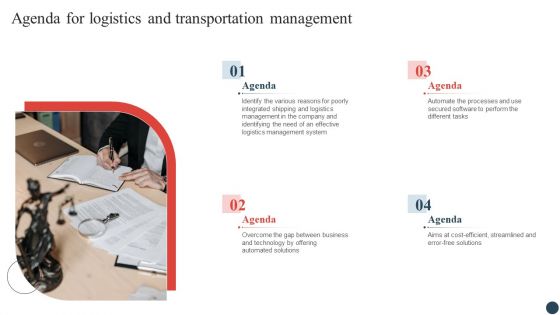 Agenda For Logistics And Transportation Management Designs PDF