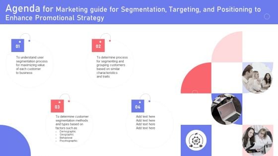 Agenda For Marketing Guide Segmentation Targeting Positioning Enhance Promotional Strategy Graphics PDF