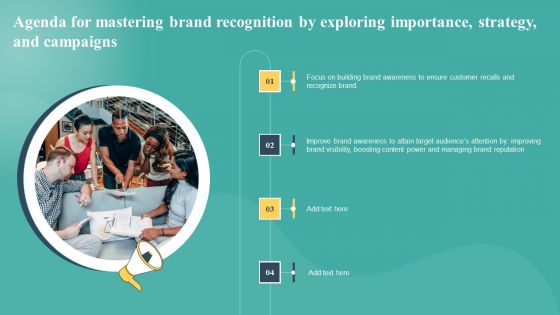 Agenda For Mastering Brand Recognition By Exploring Importance Strategy And Campaigns Demonstration PDF