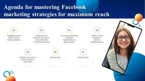 Agenda For Mastering Facebook Marketing Strategies For Maximum Reach Infographics PDF