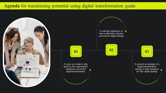 Agenda For Maximizing Potential Using Digital Transformation Guide Diagrams PDF