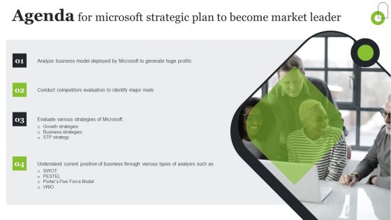 Agenda For Microsoft Strategic Plan To Become Market Leader Structure PDF