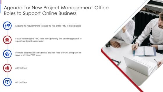 Agenda For New Project Management Office Roles To Support Online Business Portrait PDF