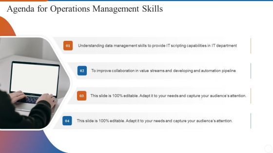 Agenda For Operations Management Skills Portrait PDF