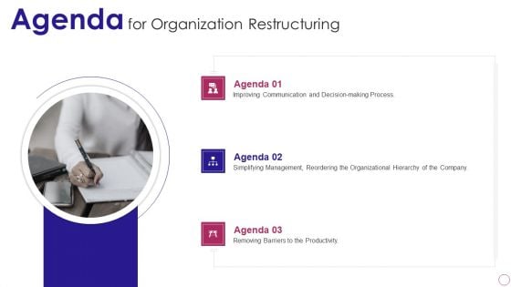 Agenda For Organization Restructuring Ppt PowerPoint Presentation File Portfolio PDF