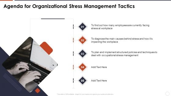 Agenda For Organizational Stress Management Tactics Inspiration PDF