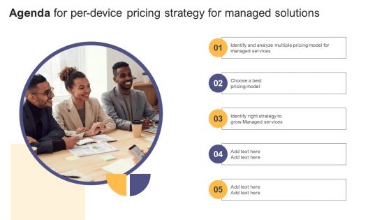 Agenda For Per Device Pricing Strategy For Managed Solutions Portrait PDF