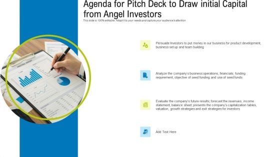 Agenda For Pitch Deck To Draw Initial Capital From Angel Investors Information PDF