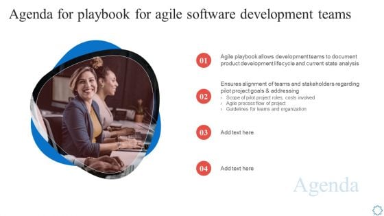 Agenda For Playbook For Agile Software Development Teams Elements PDF