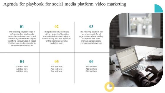 Agenda For Playbook For Social Media Platform Video Marketing Topics PDF