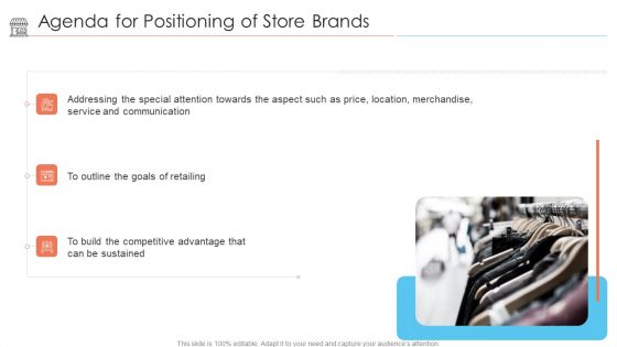 Agenda For Positioning Of Store Brands Ppt Portfolio Brochure PDF