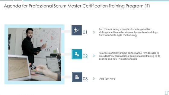 Agenda For Professional Scrum Master Certification Training Program IT Demonstration PDF