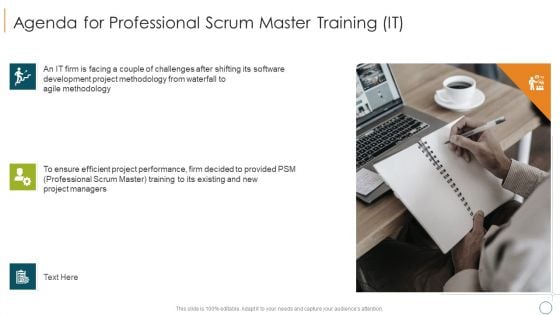 Agenda For Professional Scrum Master Training IT Microsoft PDF