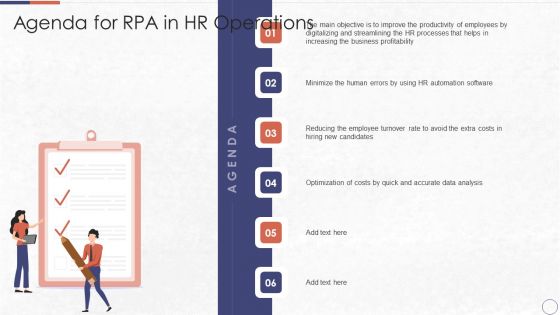 Agenda For RPA In HR Operations Infographics PDF