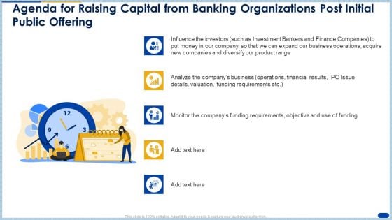 Agenda For Raising Capital From Banking Organizations Post Initial Public Offering Inspiration PDF