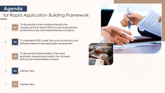 Agenda For Rapid Application Building Framework Themes PDF