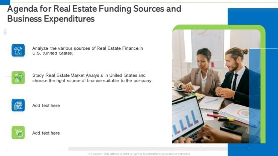 Agenda For Real Estate Funding Sources And Business Expenditures Information PDF