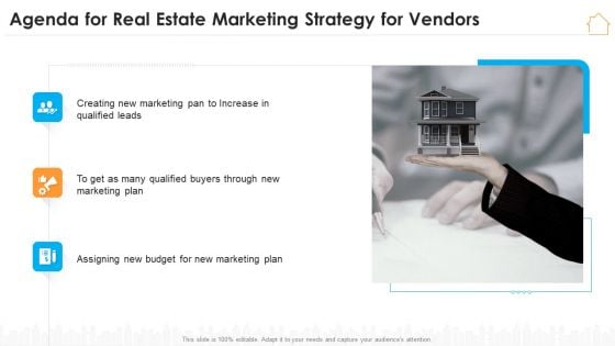 Agenda For Real Estate Marketing Strategy For Vendors Ppt Design Templates PDF