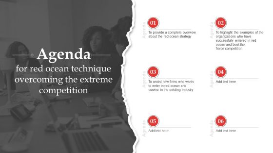 Agenda For Red Ocean Technique Overcoming The Extreme Competition Template PDF